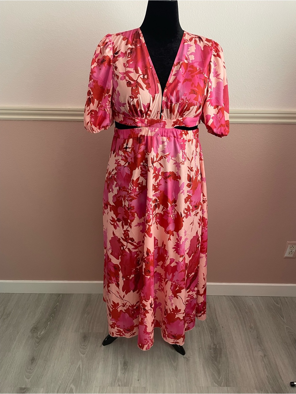 SHEIN Pink Floral Maxi Dress